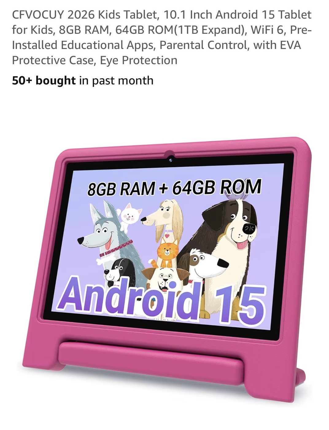 CFVOCUY Android 15 Kids Tablet