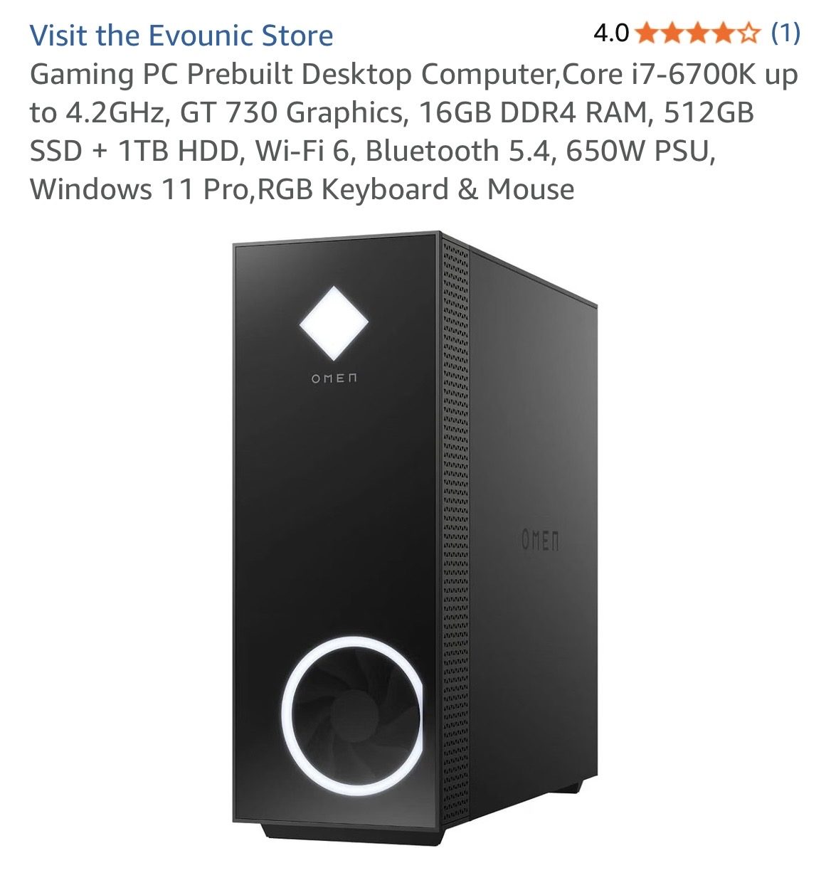 Evounic Gaming PC Desktop
