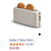 bella 2 Slice Slim Toaster