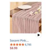 Socomi Pink Table Runner